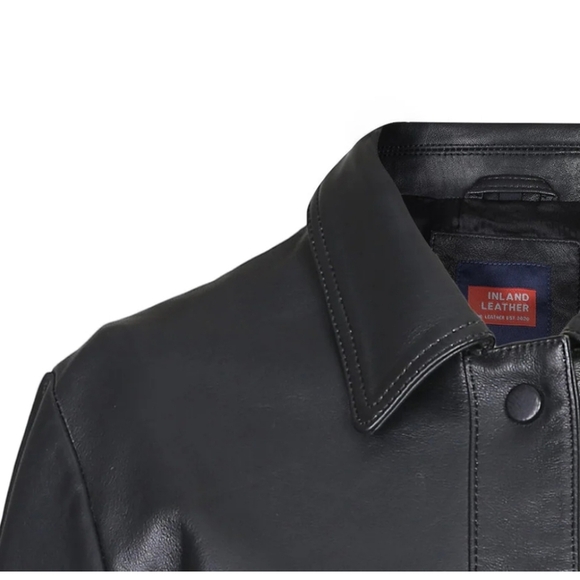 Women's Black Leather Jacket - Picture 6 of 16